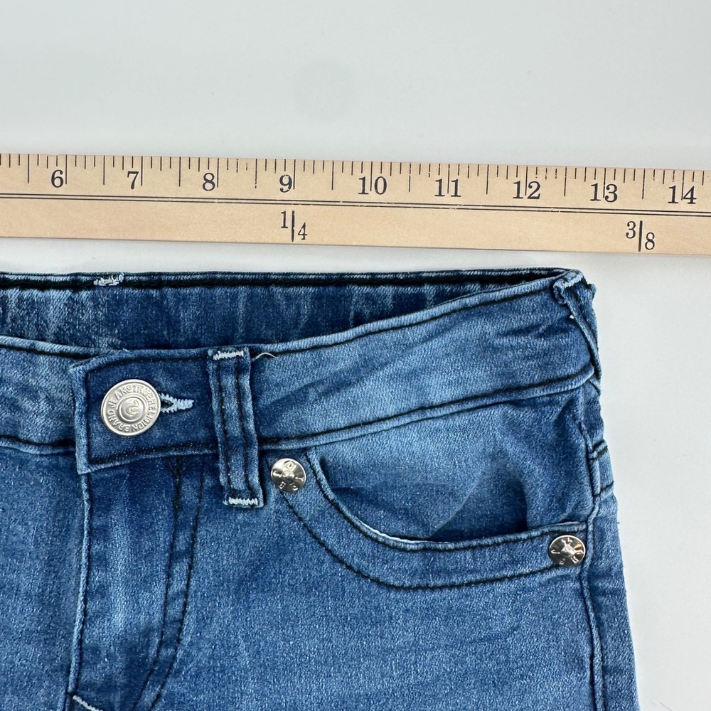 True Religion Girls LG 12 Blue Skinny Jeans Med Wash High Rise Stretch Logo - Picture 10 of 12